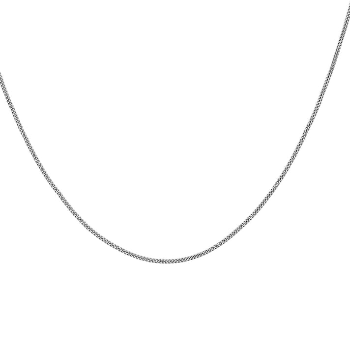 Diamond Cut Curb Chain 20 Inch in 9K White Gold 7591894 1