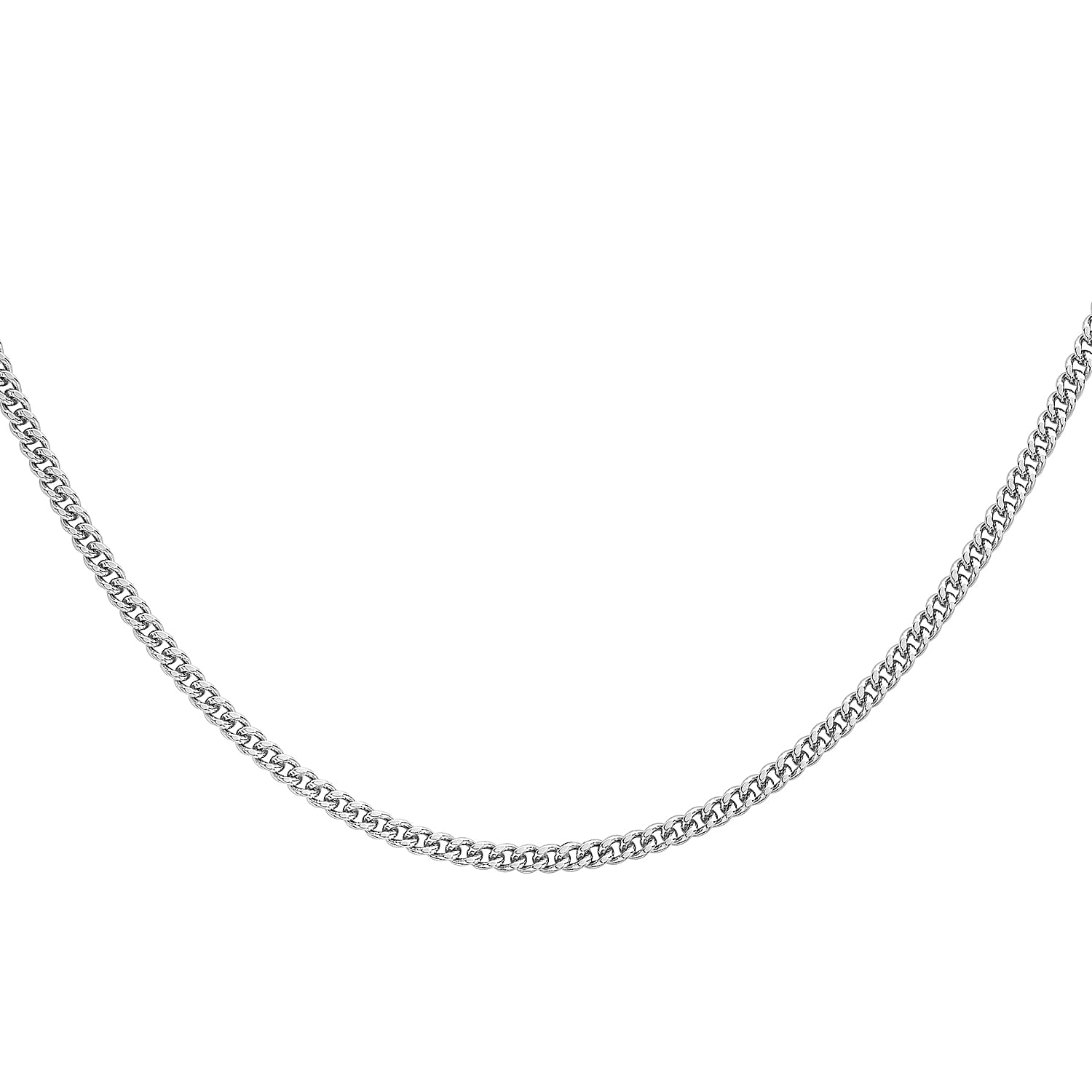 Diamond Cut Curb Chain 20 Inch in 9K White Gold 7591957 3