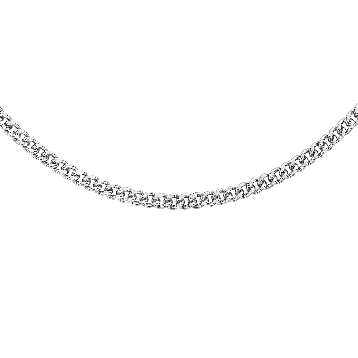 Diamond Cut Curb Chain 20 Inch in 9K White Gold 7591957 6