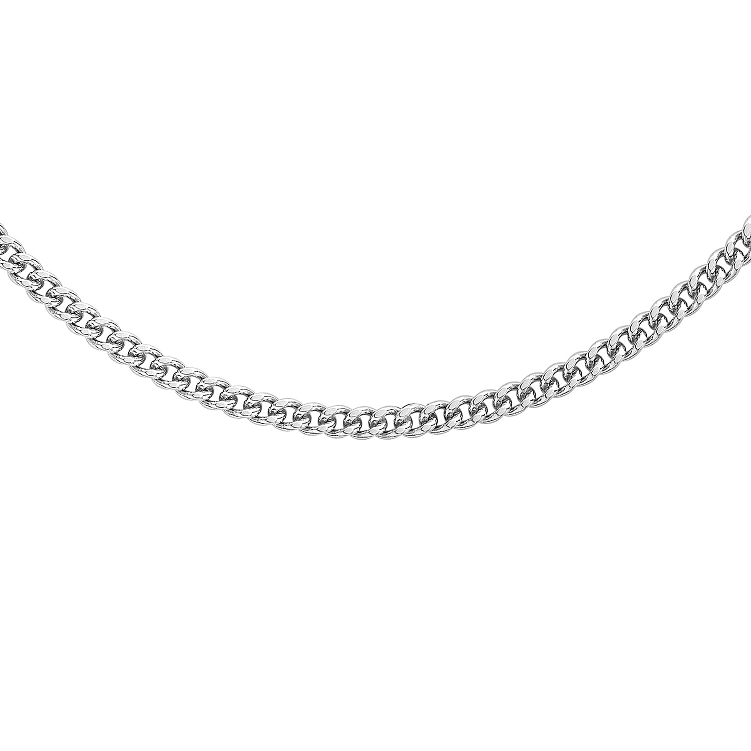 Diamond Cut Curb Chain 20 Inch in 9K White Gold 7591957 6