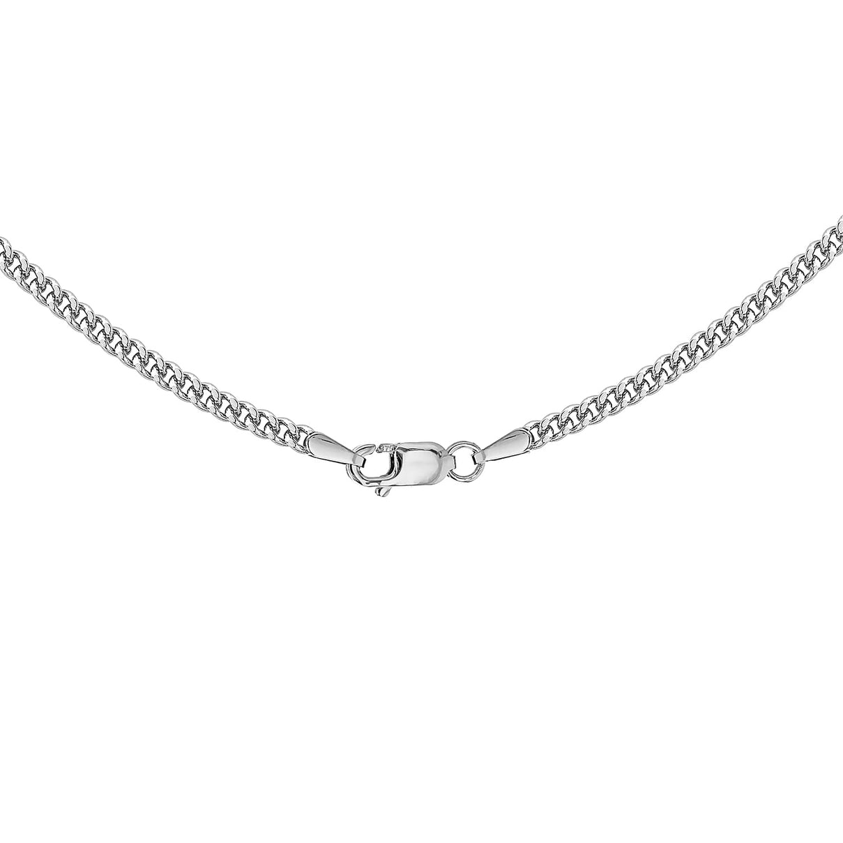 Diamond Cut Curb Chain 20 Inch in 9K White Gold 7591957 7