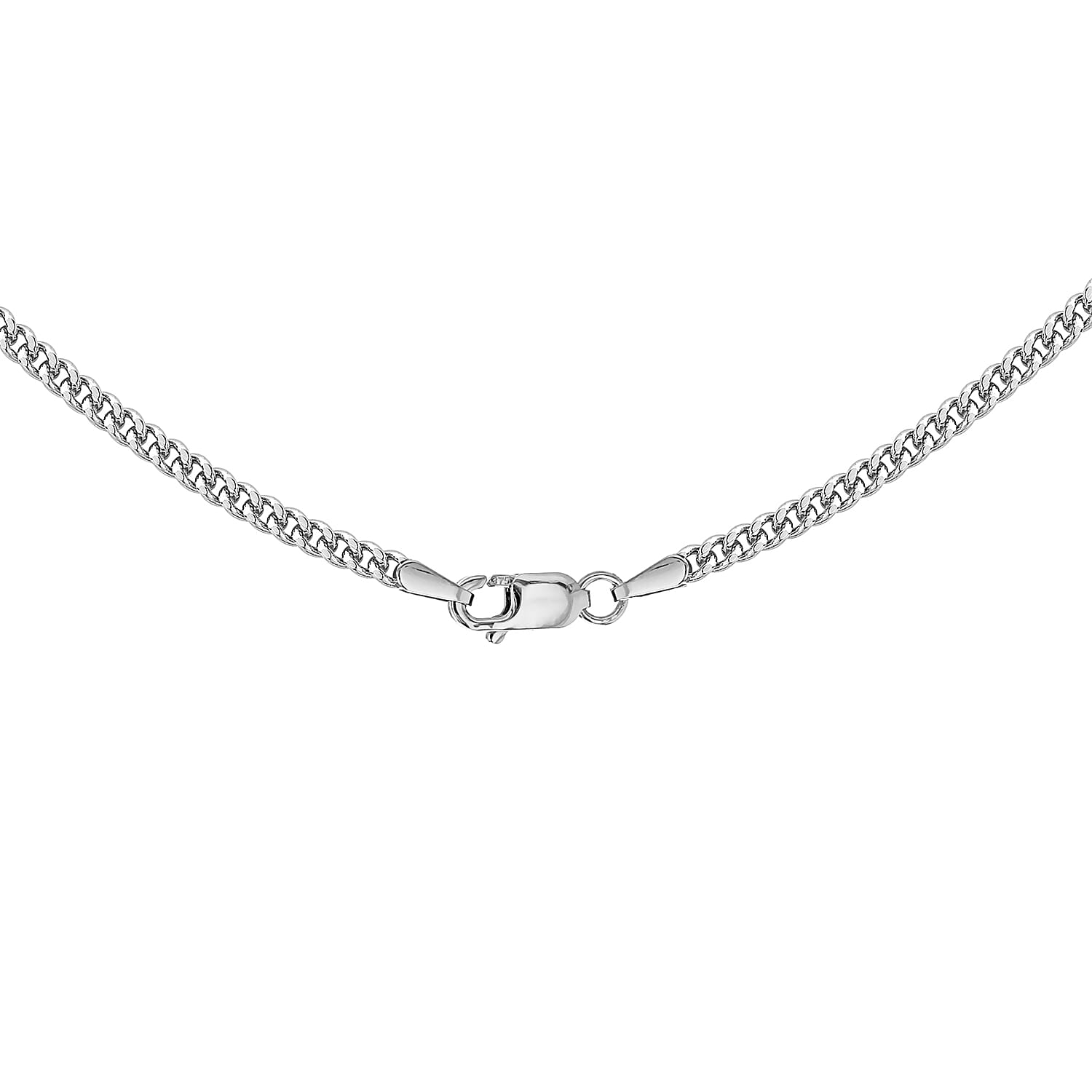 Diamond Cut Curb Chain 20 Inch in 9K White Gold 7591957 7