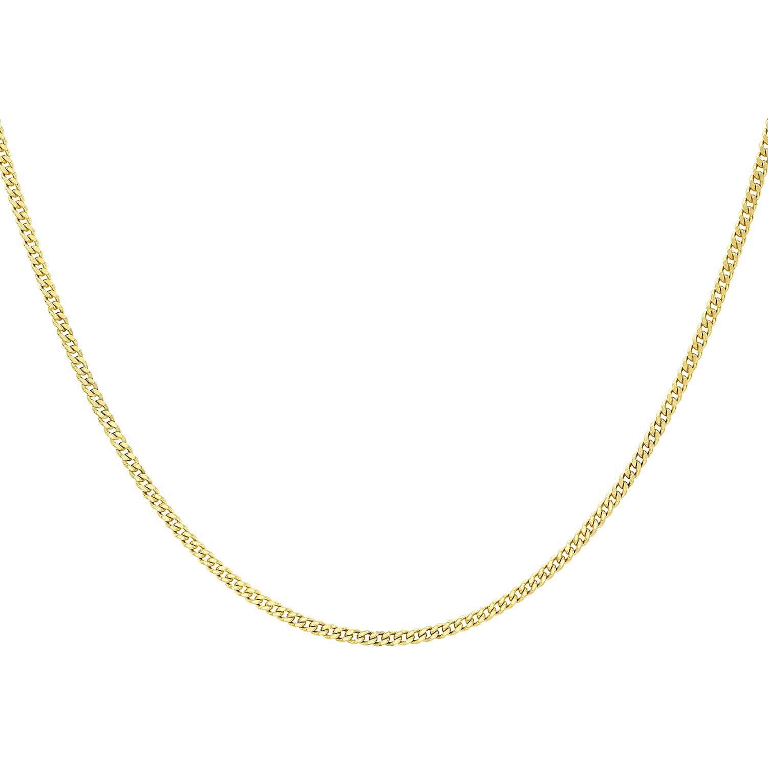 Diamond Cut Curb Chain 20 Inch in 9K Yellow Gold 7576384 1
