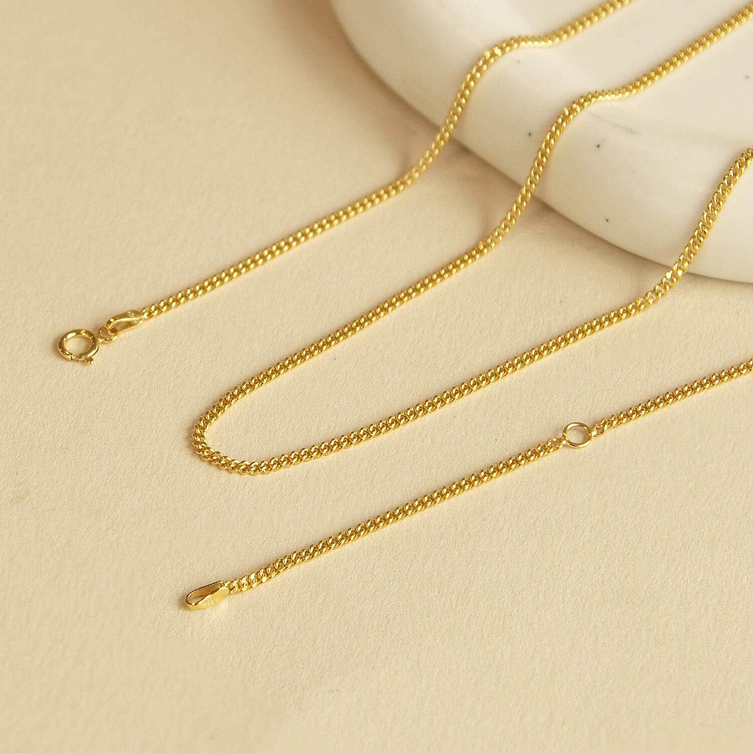 Diamond Cut Curb Chain 20 Inch in 9K Yellow Gold 7576450 2
