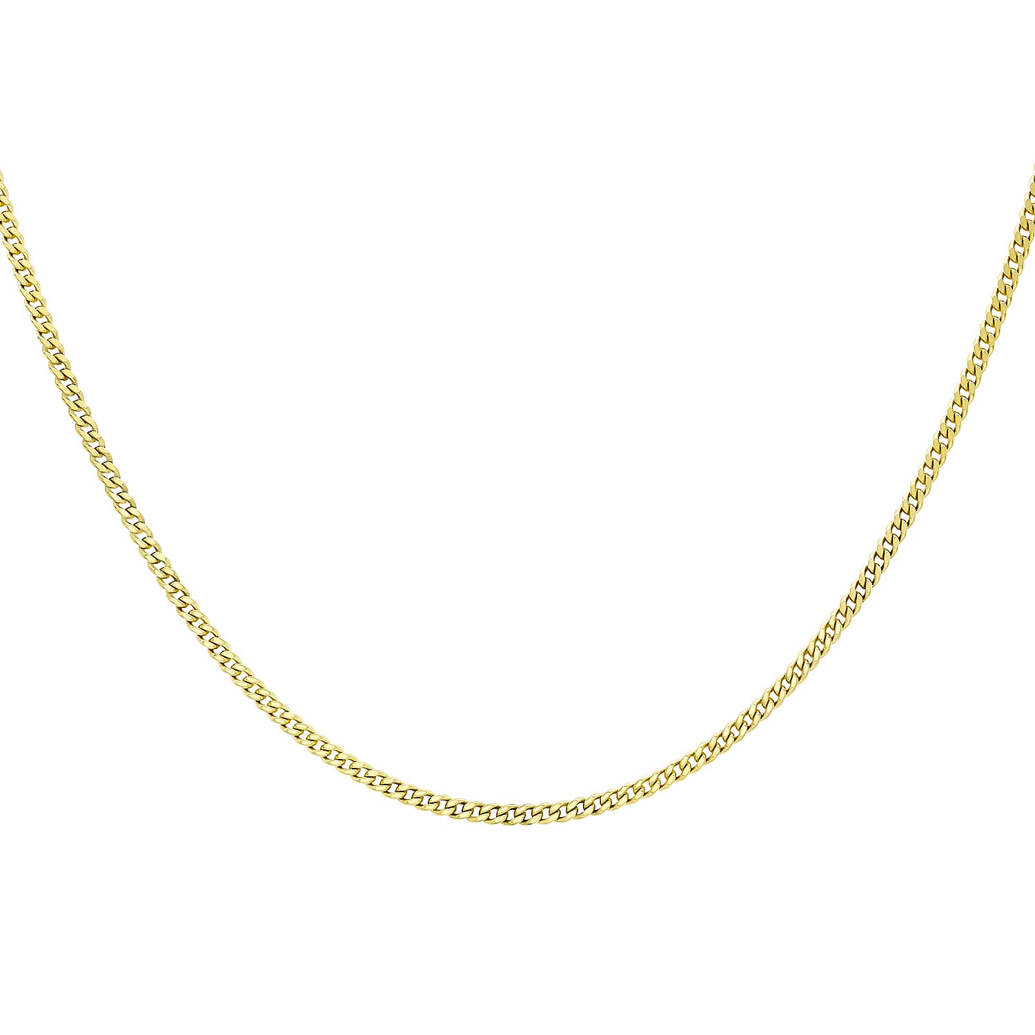 Diamond Cut Curb Chain 22 Inch in 9K Yellow Gold 7576385 1