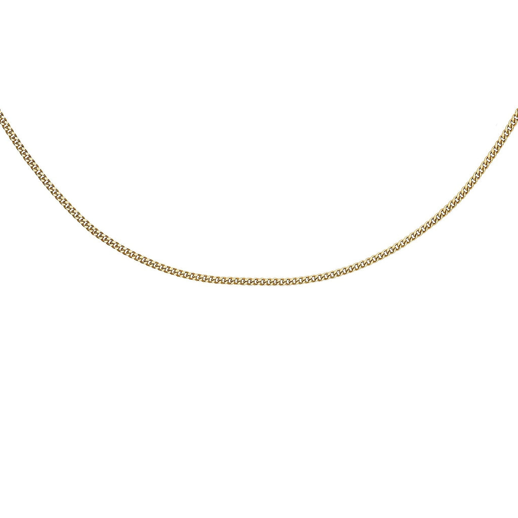 9K Yellow Gold Diamond Cut Curb Chain (Size - 24) with Spring Ring Clasp