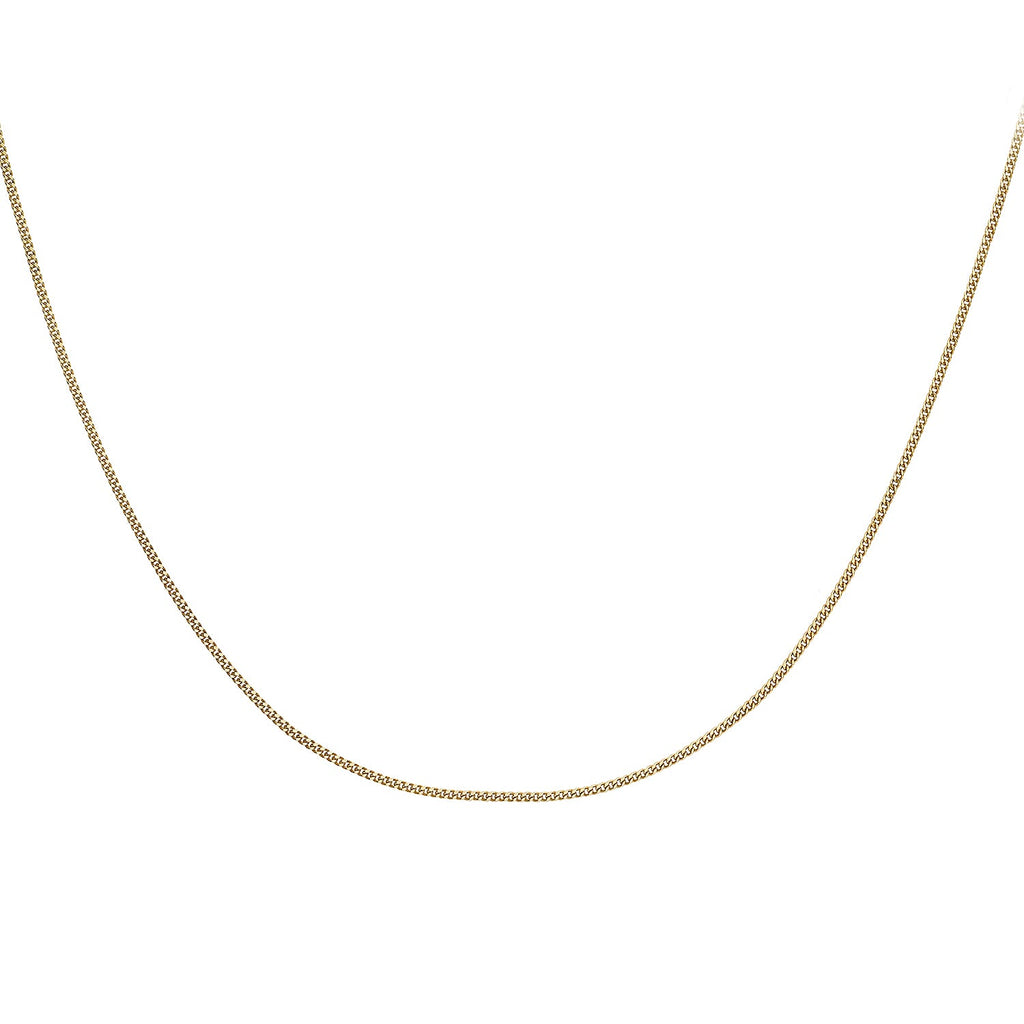 9K Yellow Gold Diamond Cut Curb Chain (Size - 24) with Spring Ring Clasp