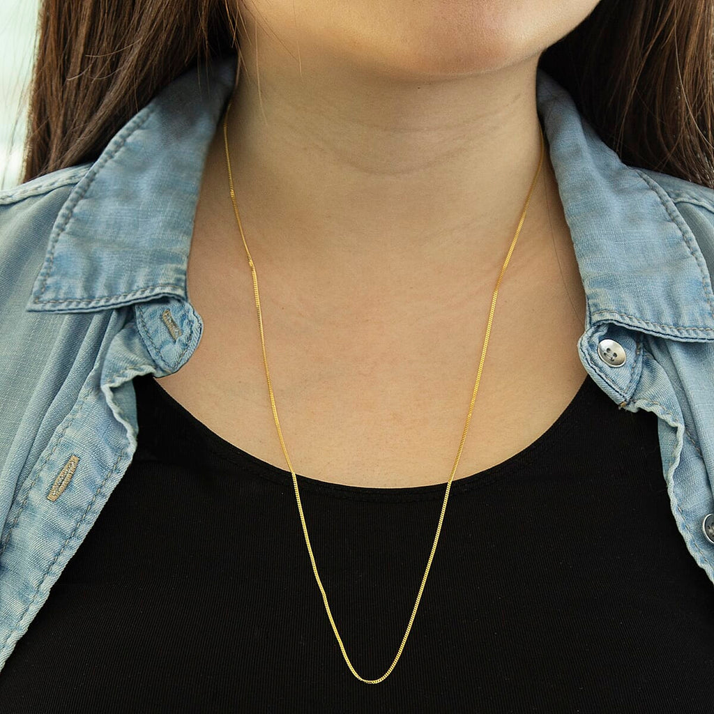 9K Yellow Gold  Chain (Size - 24),  Gold Wt. 1.7 Gms
