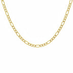 9K Yellow Gold Diamond Cut Figaro Chain 20 Inch, 5.4 grams