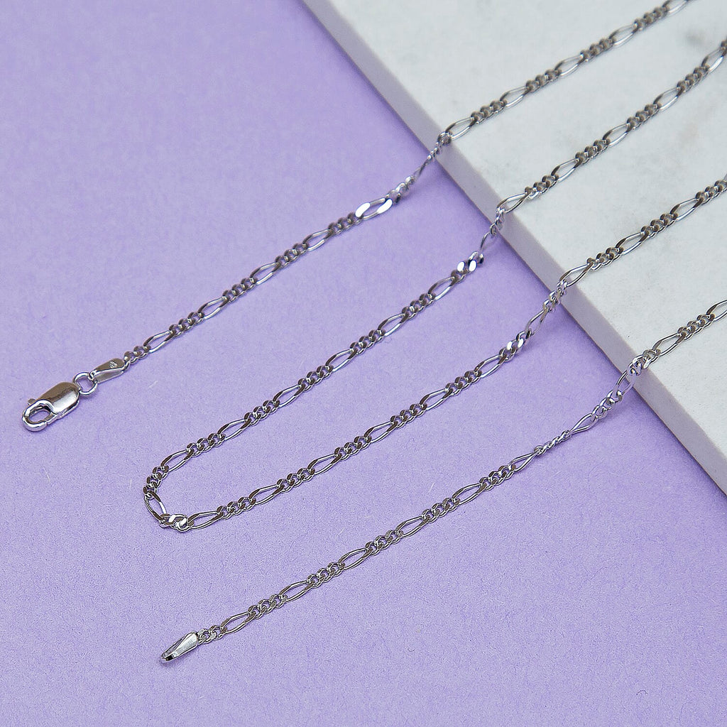 9K White Gold  Chain (Size - 18),  Gold Wt. 3.2 Gms