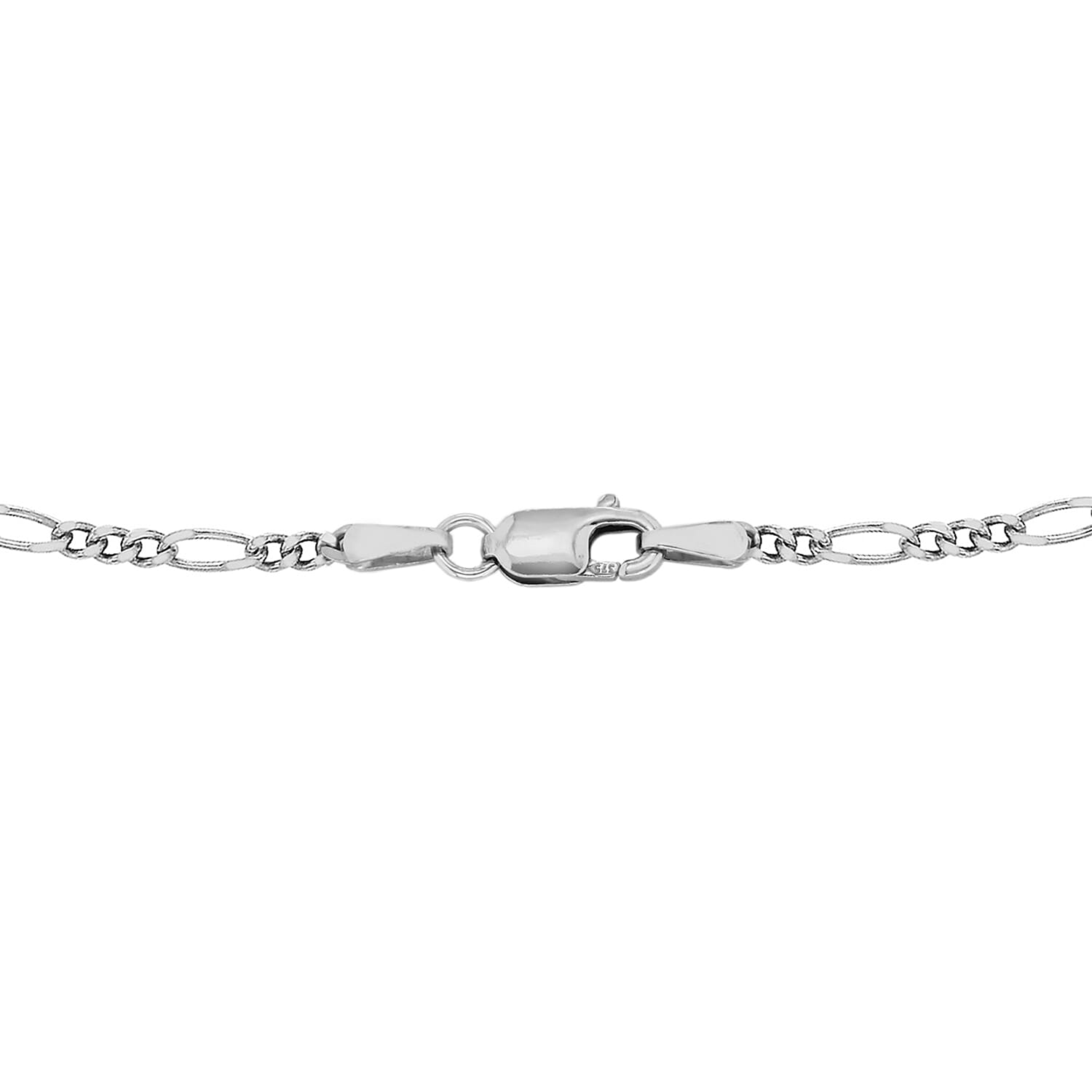 Diamond Cut Figaro Chain 18 Inch in 9K White Gold 7590665 7