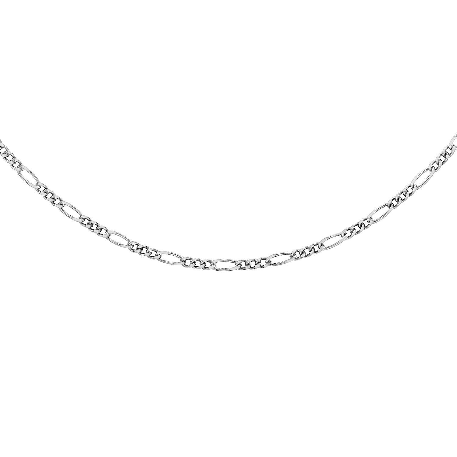 Diamond Cut Figaro Chain 20 Inch in 9K White Gold 7590656 6
