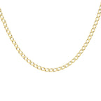 9K Yellow Gold Flat Curb Chain With Lobster Clasp (Size - 16)