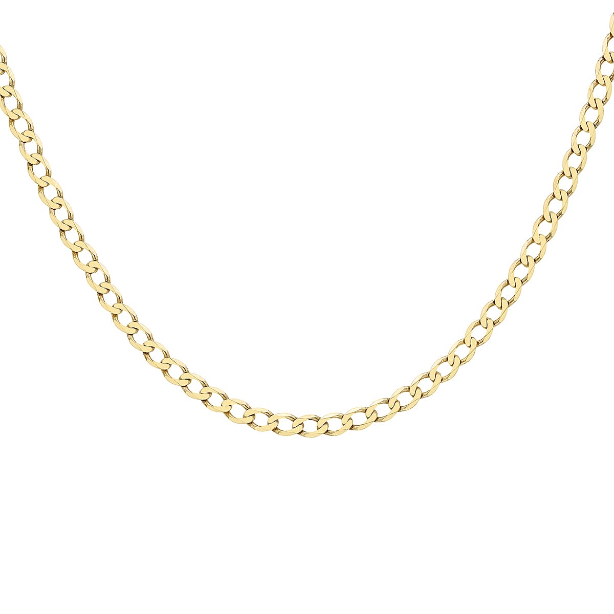 Diamond Cut Flat Curb Chain 16 Inch in 9K Yellow Gold 7576962 0