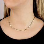 9K Yellow Gold Flat Curb Chain With Lobster Clasp (Size - 16)
