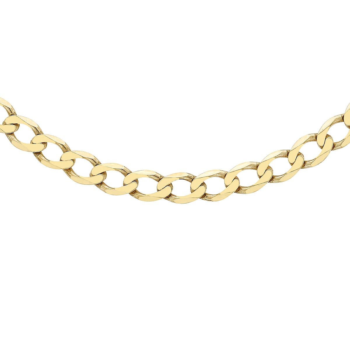 Diamond Cut Flat Curb Chain 16 Inch in 9K Yellow Gold 7576962 2