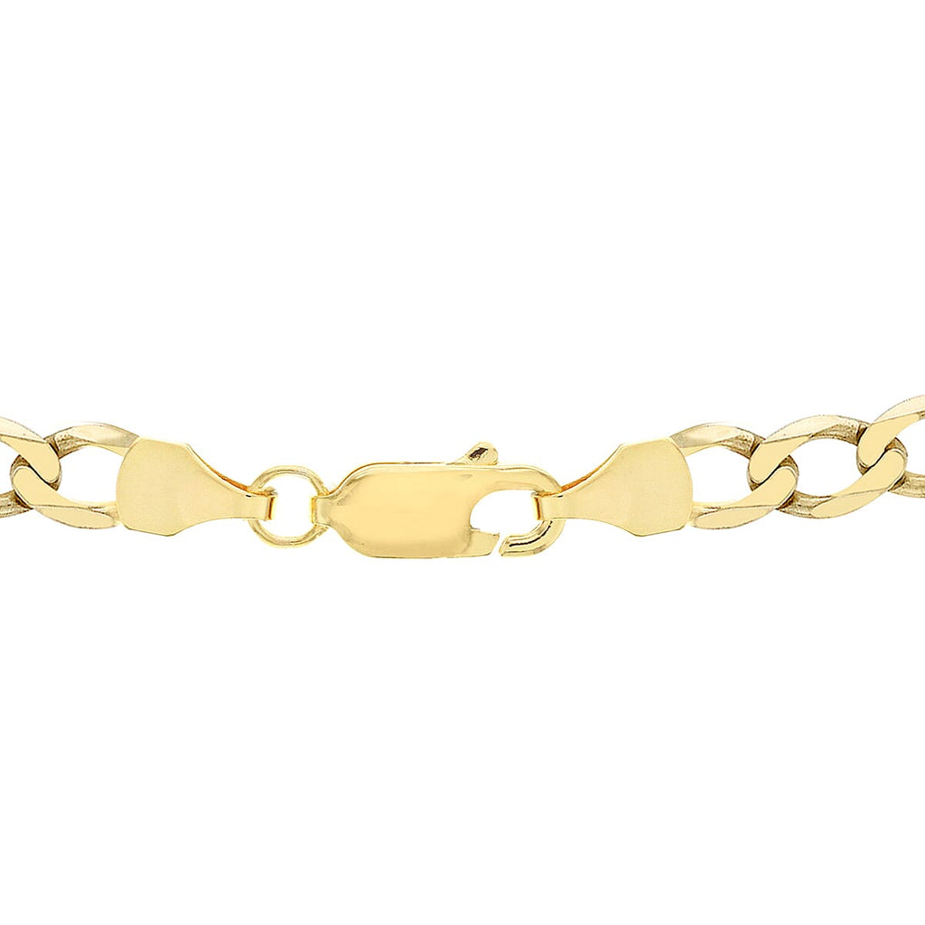 9K Yellow Gold Flat Curb Chain With Lobster Clasp (Size - 16)