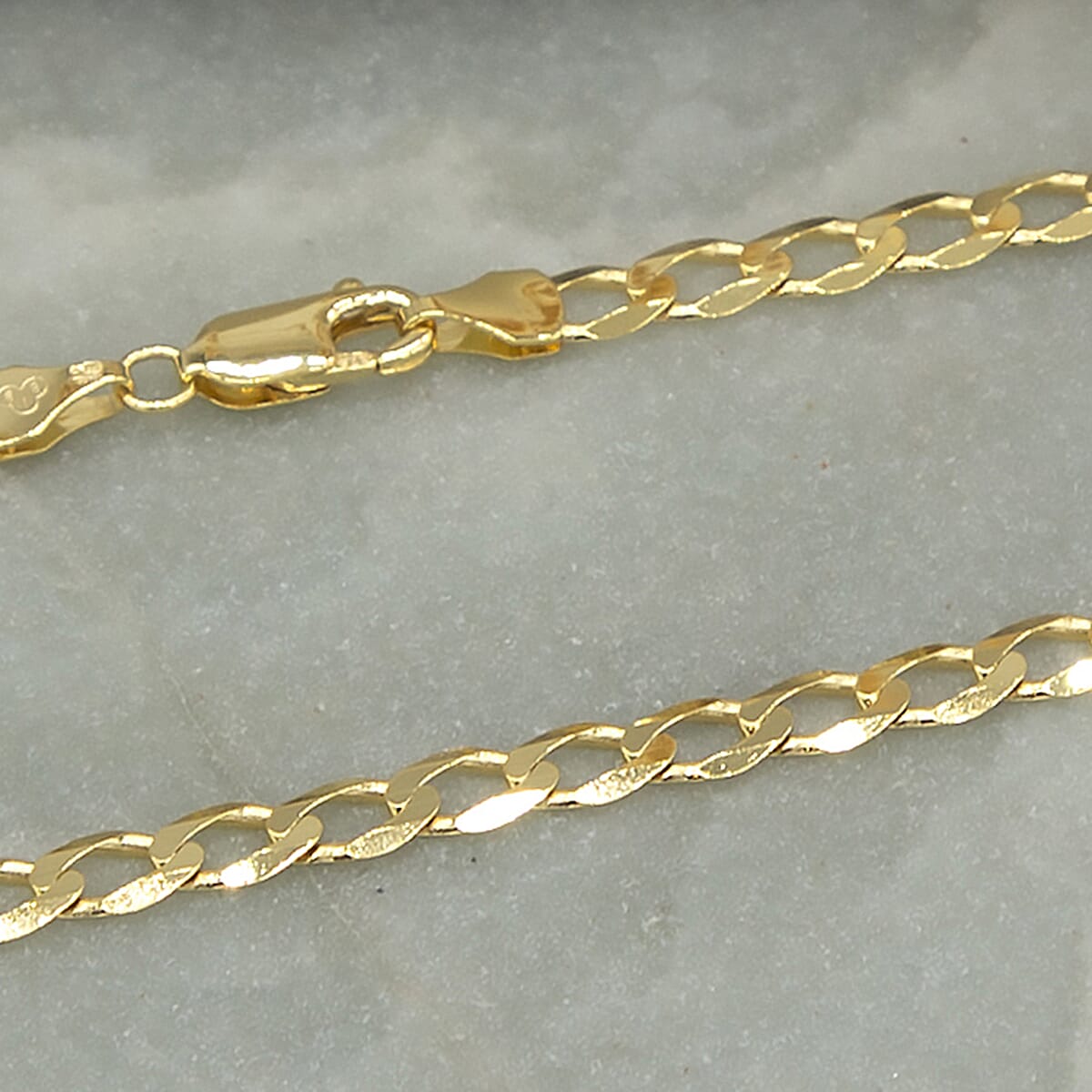 Diamond Cut Flat Curb Chain 16 Inch in 9K Yellow Gold 7576962 4