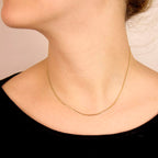9K Yellow Gold Flat Curb Chain With Spring Ring Clasp (Size - 16)