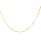 9K Yellow Gold Flat Curb Chain With Spring Ring Clasp (Size - 16)