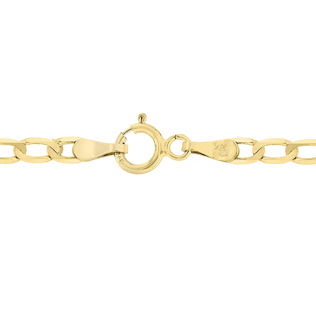Diamond Cut Flat Curb Chain 16 Inch in 9K Yellow Gold 7577743 3