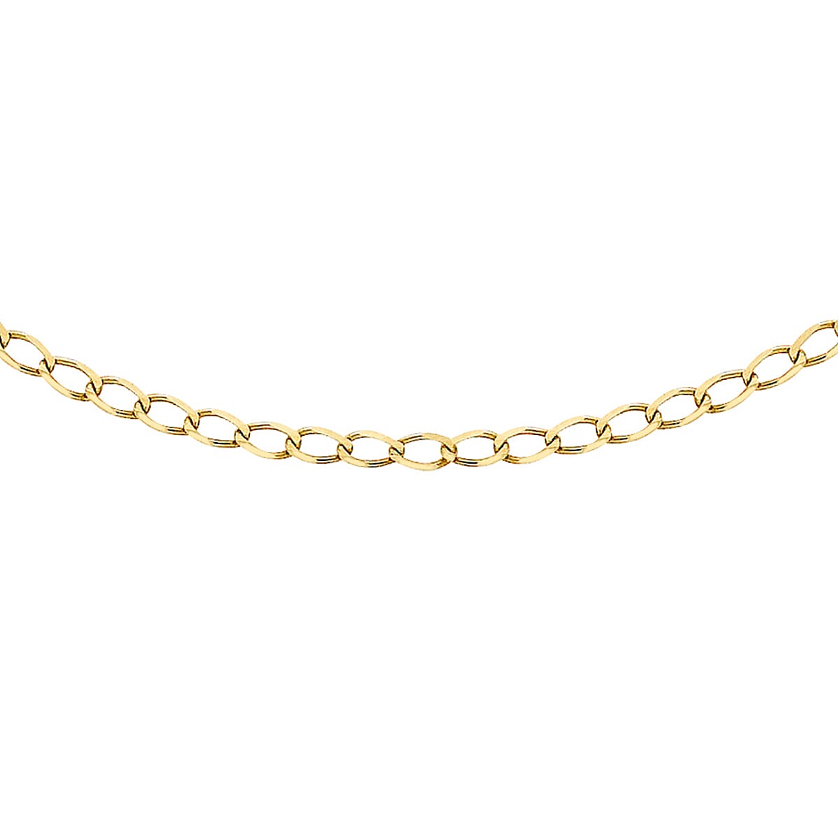 Diamond Cut Flat Curb Chain 18 Inch in 9K Yellow Gold 7577532 0