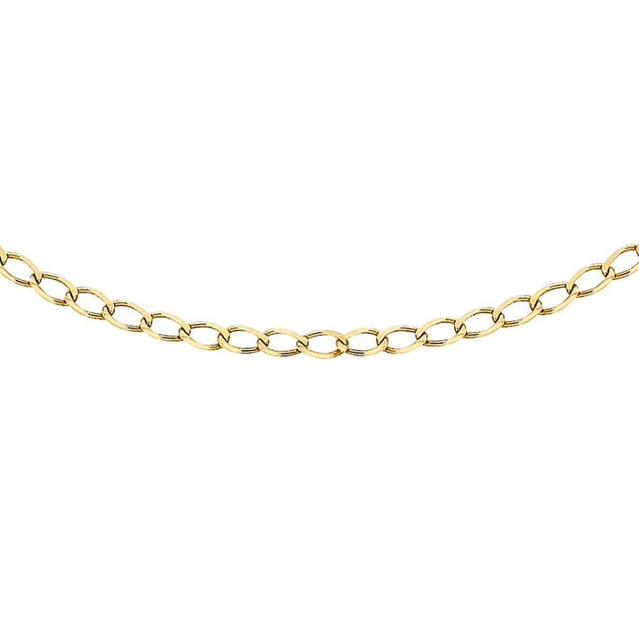 Diamond Cut Flat Curb Chain 20 Inch in 9K Yellow Gold 7577541 1