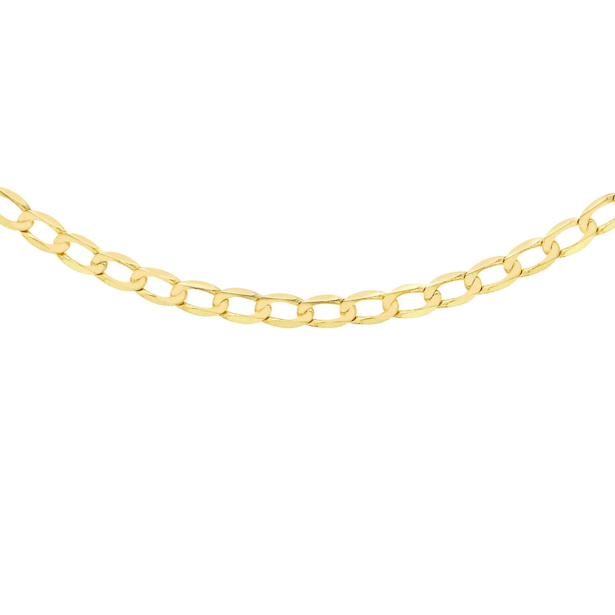 Diamond Cut Flat Curb Chain 20 Inch in 9K Yellow Gold 7577746 0
