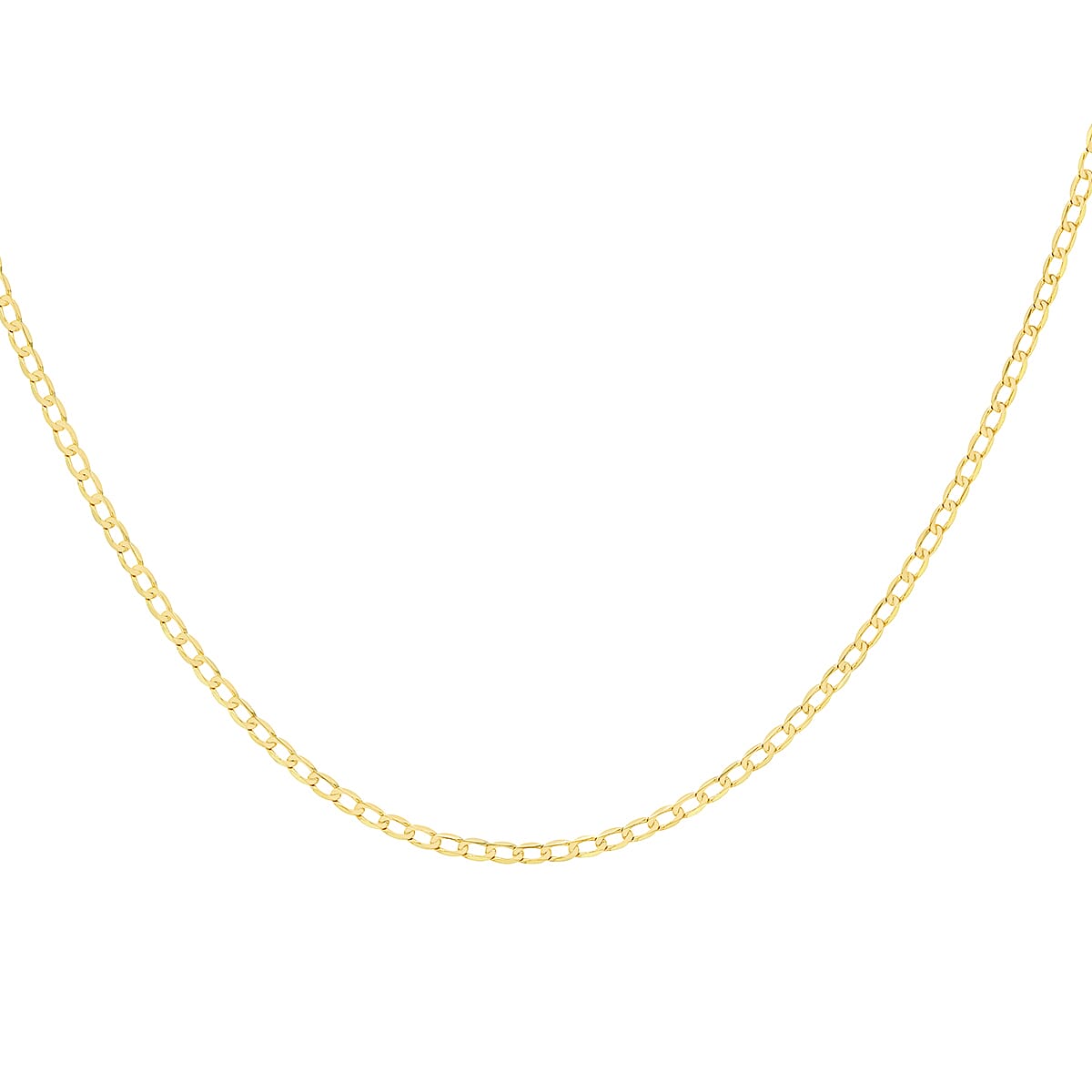 Diamond Cut Flat Curb Chain 20 Inch in 9K Yellow Gold 7577746 2