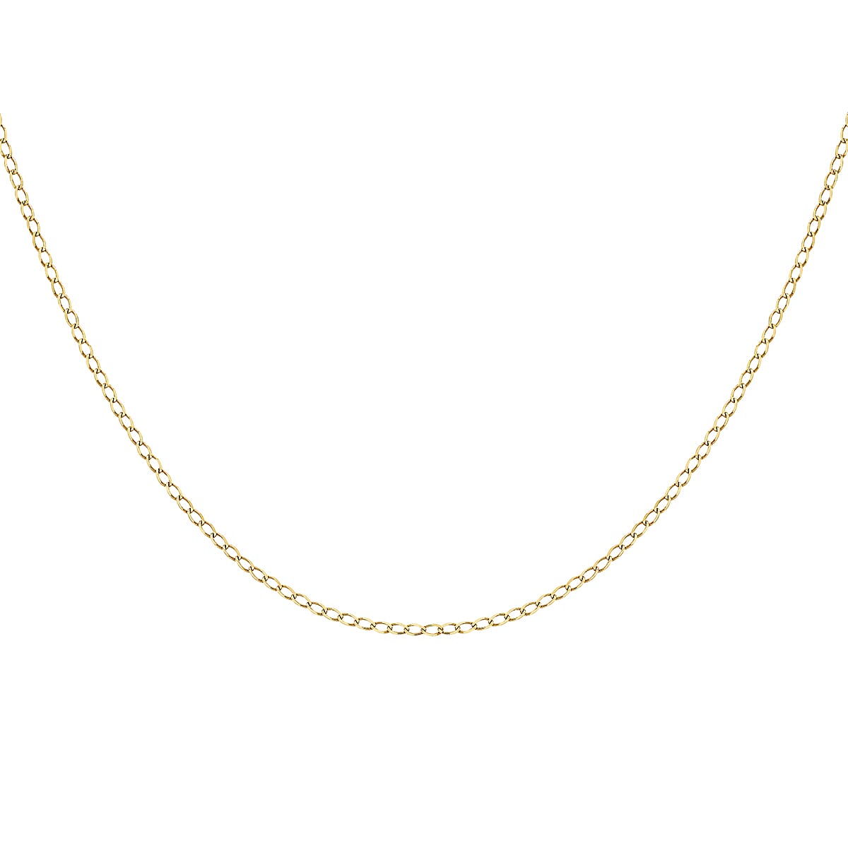 Diamond Cut Flat Curb Chain 24 Inch in 9K Yellow Gold 7577546 2
