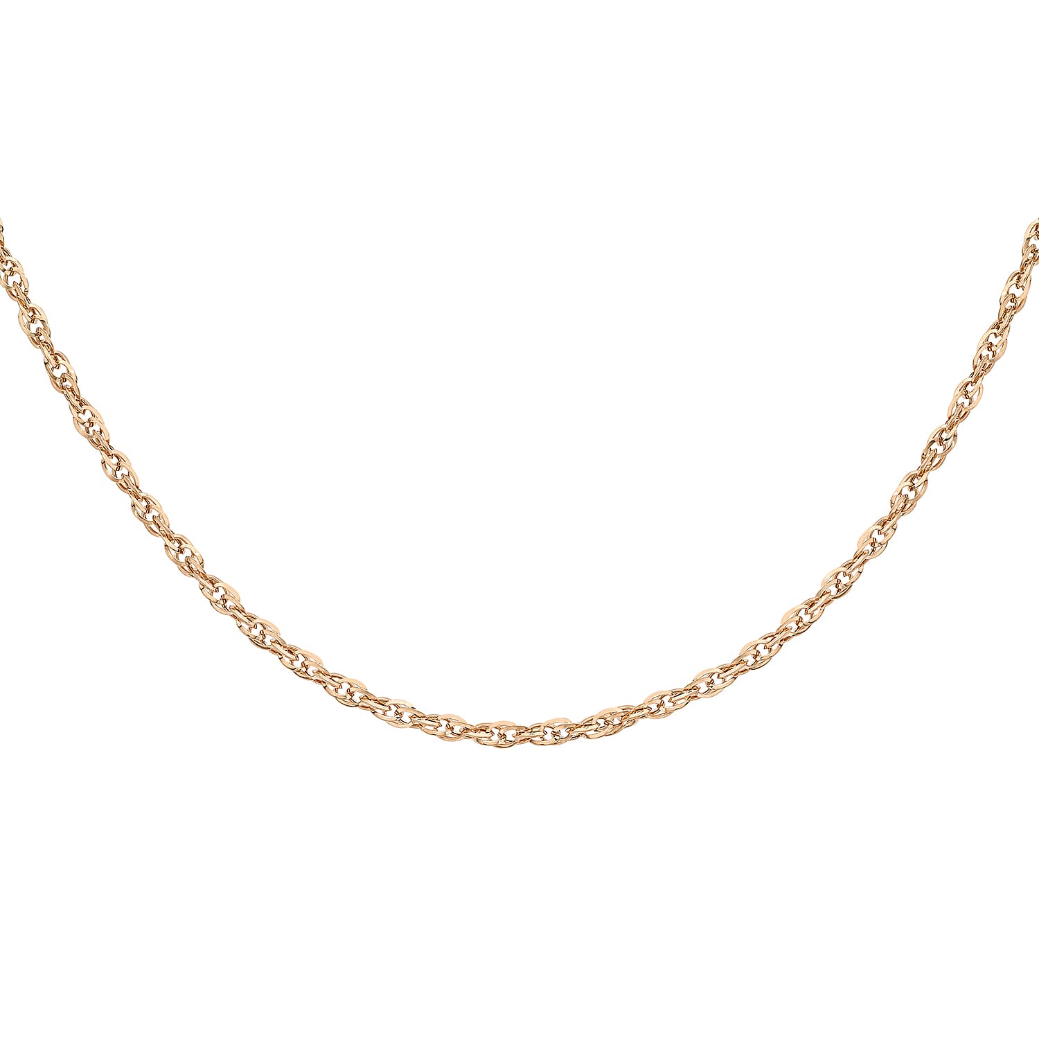 Diamond Cut Prince of Wales Chain 16 Inch in 9K Rose Gold 7582189 0
