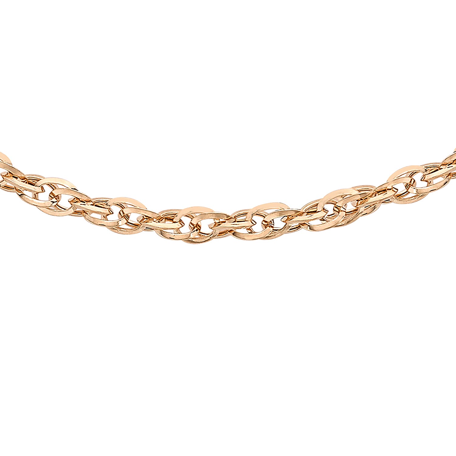 Diamond Cut Prince of Wales Chain 16 Inch in 9K Rose Gold 7582189 3