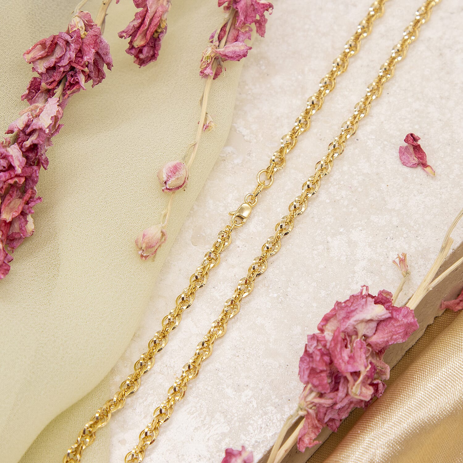 Diamond Cut Prince of Wales Chain 16 Inch in 9K Yellow Gold 7582294 1