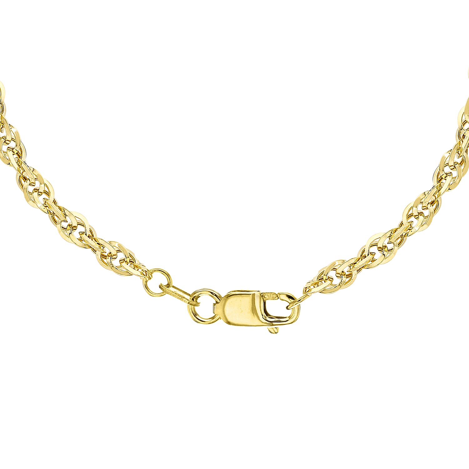 Diamond Cut Prince of Wales Chain 16 Inch in 9K Yellow Gold 7582294 4