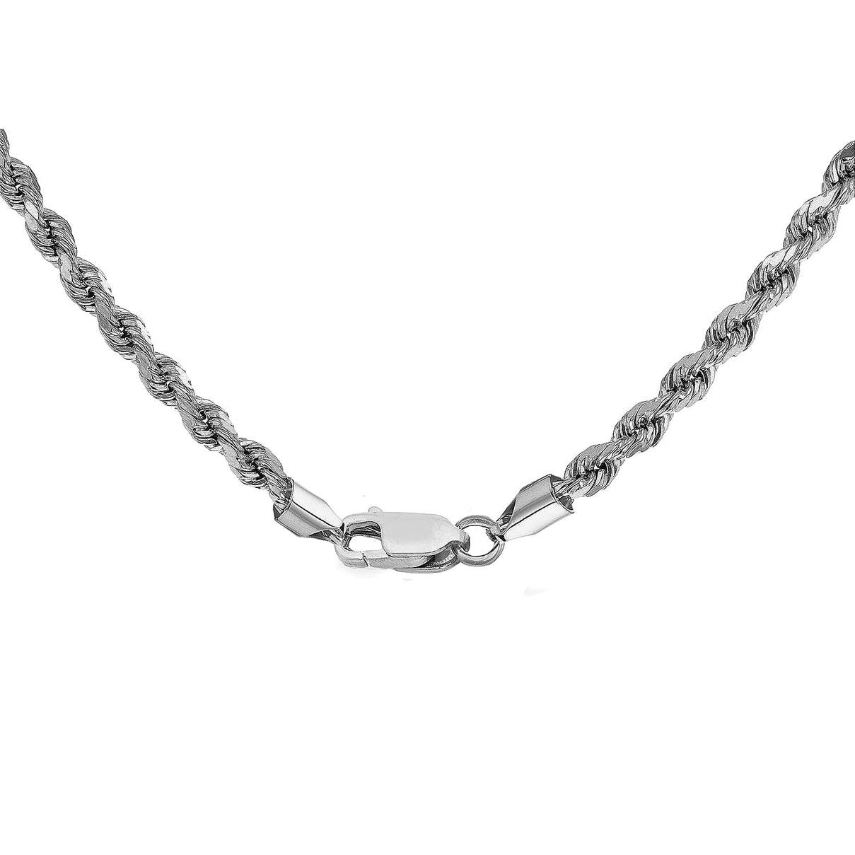 Diamond Cut Rope Chain 16 Inch in 9K White Gold 5.4g 7586034 7