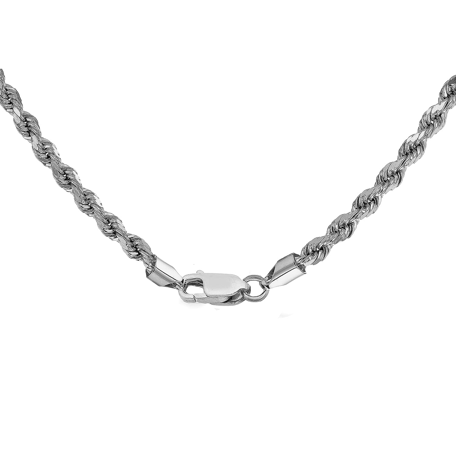 Diamond Cut Rope Chain 16 Inch in 9K White Gold 5.4g 7586034 7