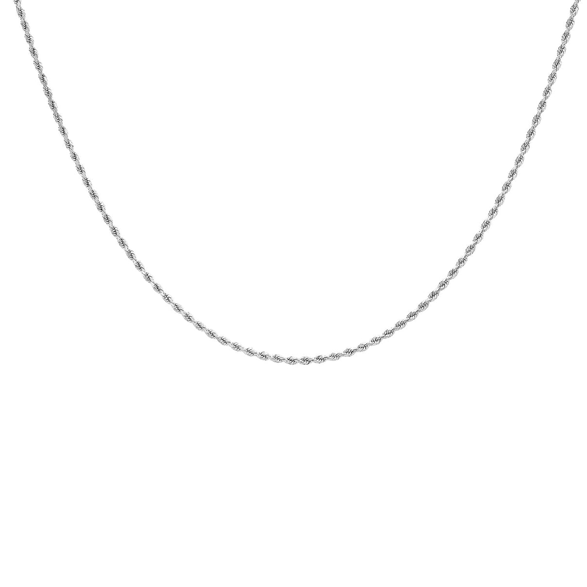 Diamond Cut Rope Chain 18 Inch in 9K White Gold 7586086 3