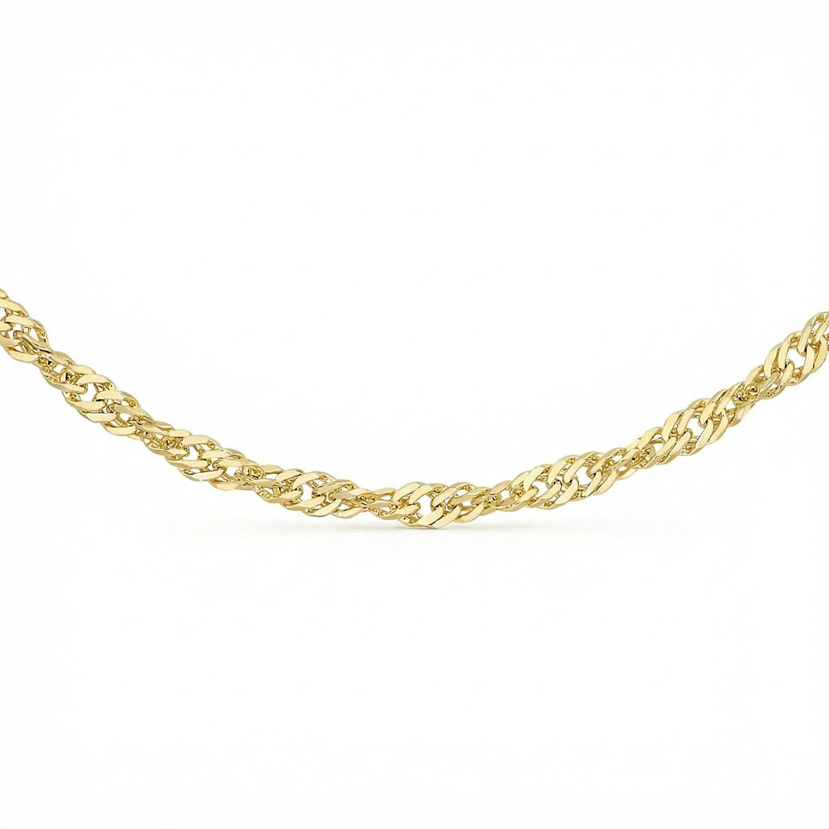 Diamond Cut Twist Curb Chain 16 Inch in 9K Yellow Gold 7576671 0