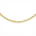 9K Yellow Gold Twist Curb Chain With Spring Ring Clasp (Size - 16)
