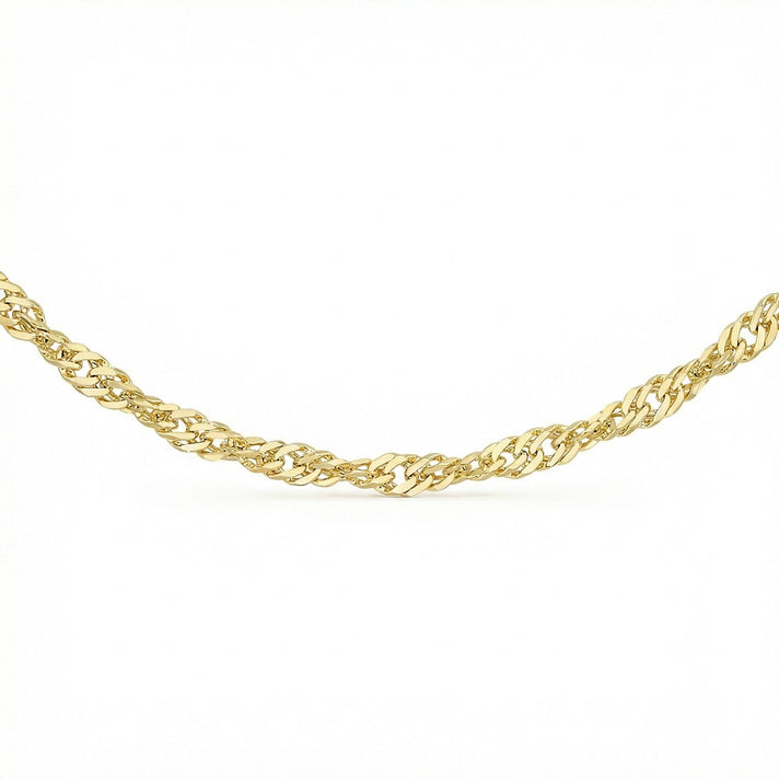 Diamond Cut Twist Curb Chain 16 Inch in 9K Yellow Gold 7576671 1