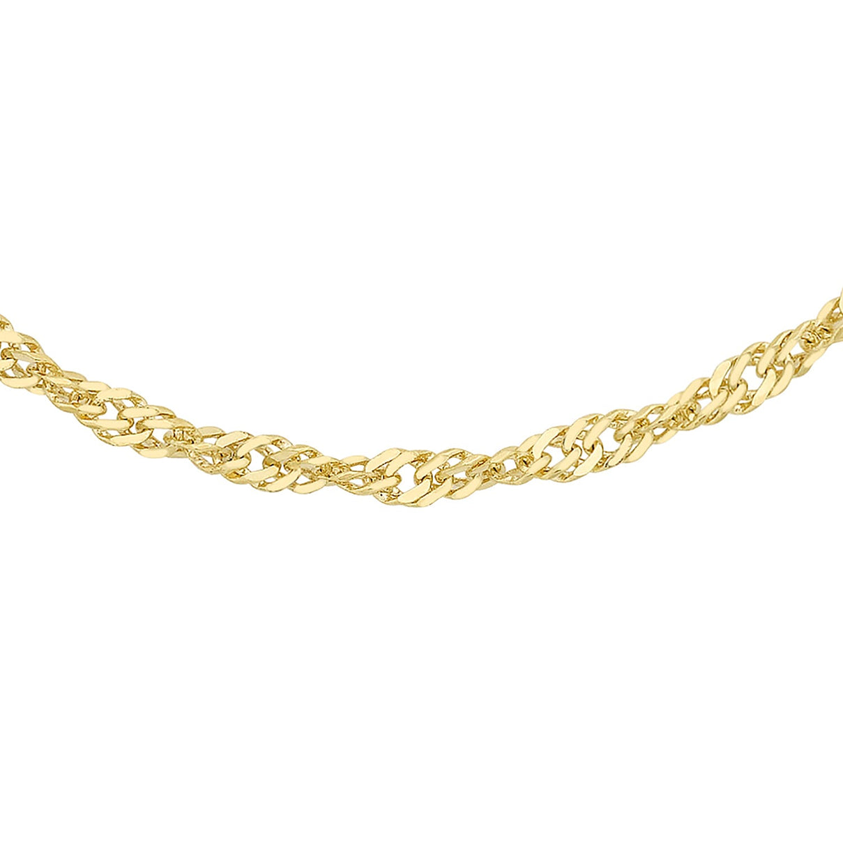 Diamond Cut Twist Curb Chain 16 Inch in 9K Yellow Gold 7576774 0