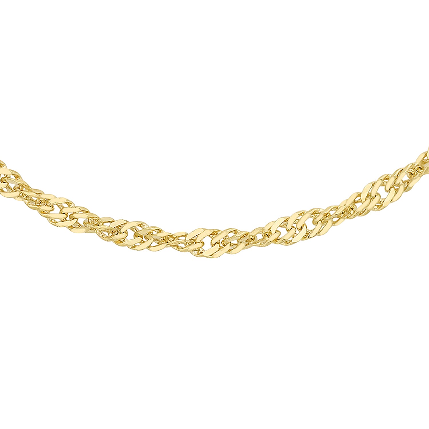 Diamond Cut Twist Curb Chain 16 Inch in 9K Yellow Gold 7576774 0