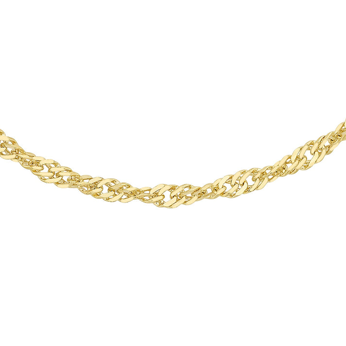 Diamond Cut Twist Curb Chain 16 Inch in 9K Yellow Gold 7576774 1