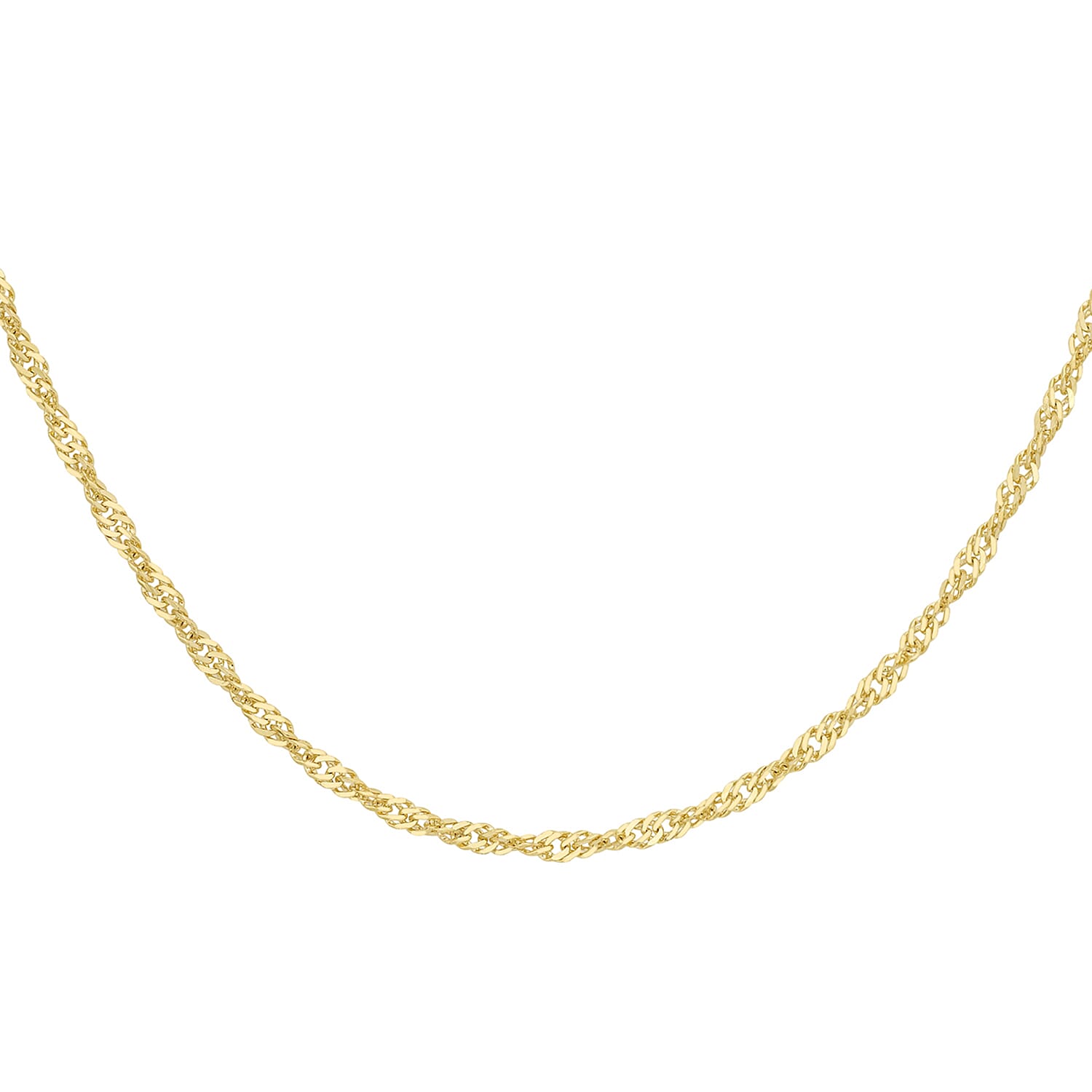 Diamond Cut Twist Curb Chain 16 Inch in 9K Yellow Gold 7576774 2