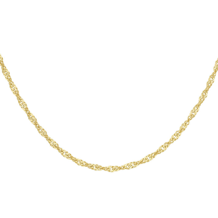 Diamond Cut Twist Curb Chain 16 Inch in 9K Yellow Gold 7576774 2
