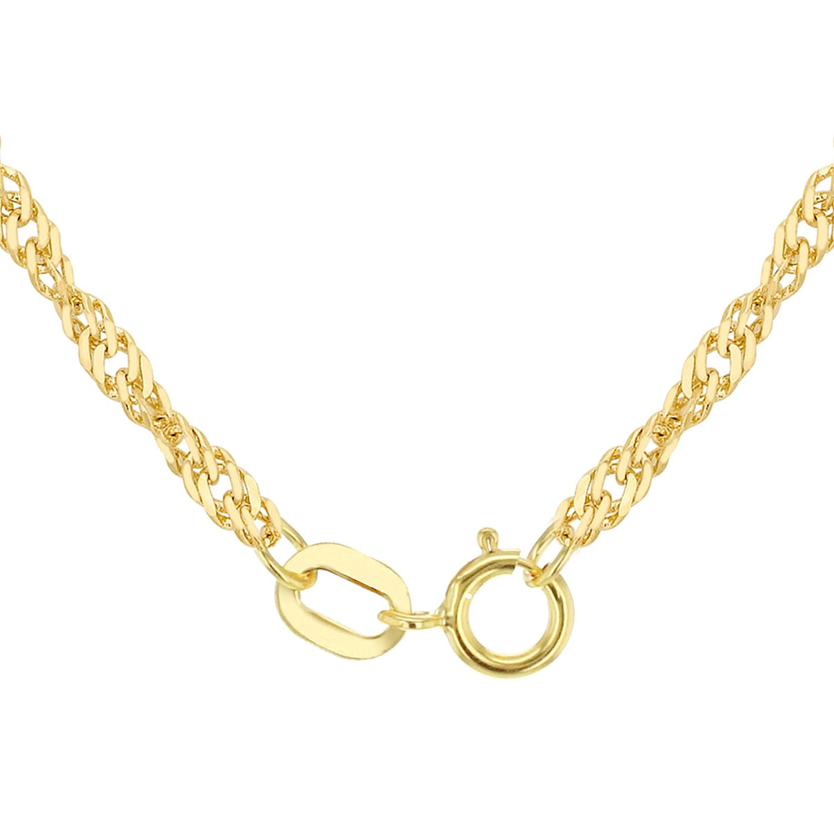 Diamond Cut Twist Curb Chain 16 Inch in 9K Yellow Gold 7576774 3