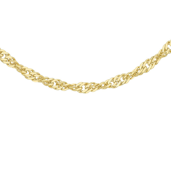 Diamond Cut Twist Curb Chain 16 Inch in 9K Yellow Gold 7576789 1