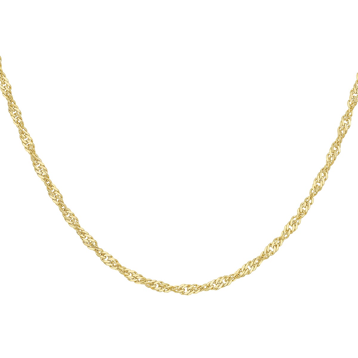 Diamond Cut Twist Curb Chain 16 Inch in 9K Yellow Gold 7576789 2