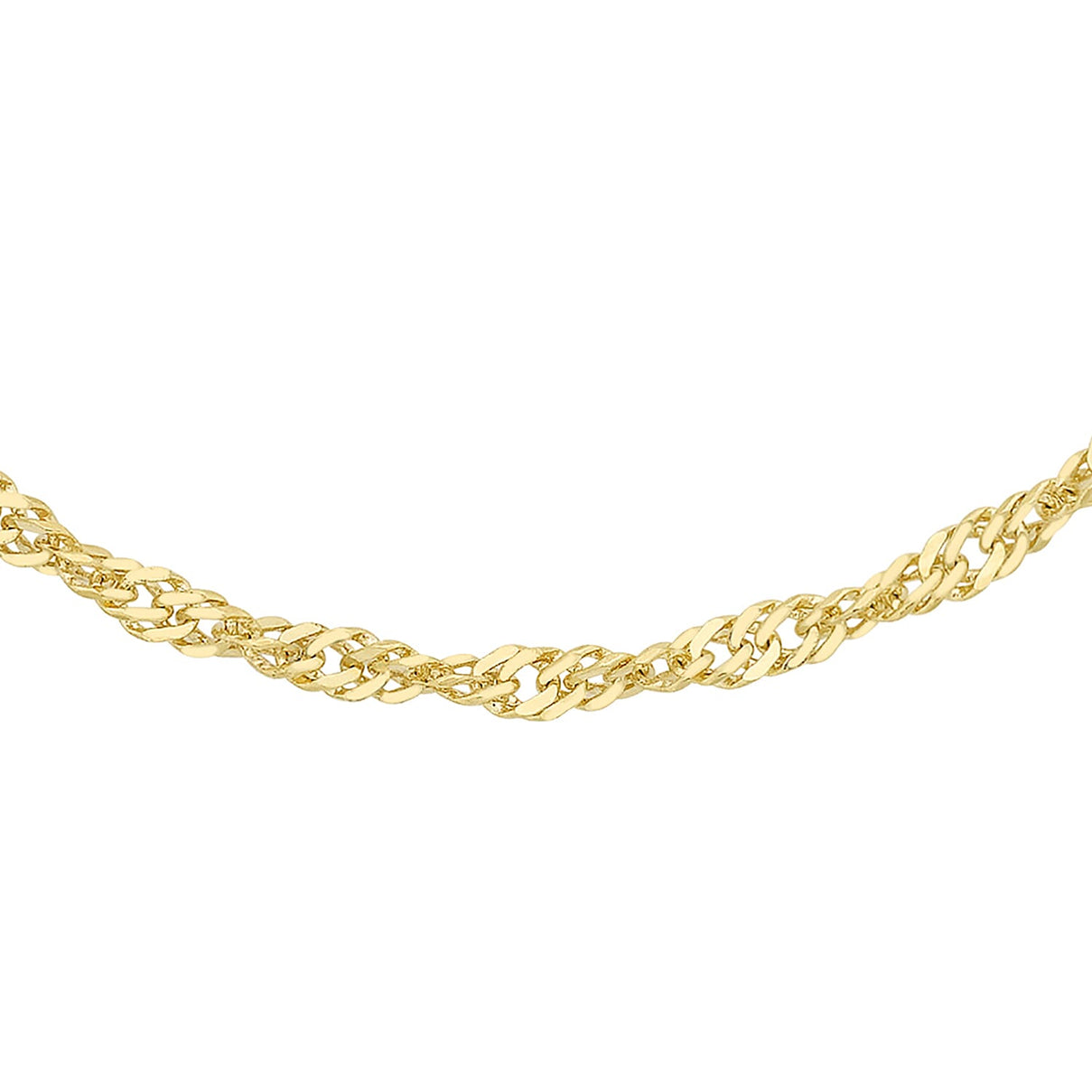 Diamond Cut Twist Curb Chain 18 Inch in 9K Yellow Gold 7576779 0