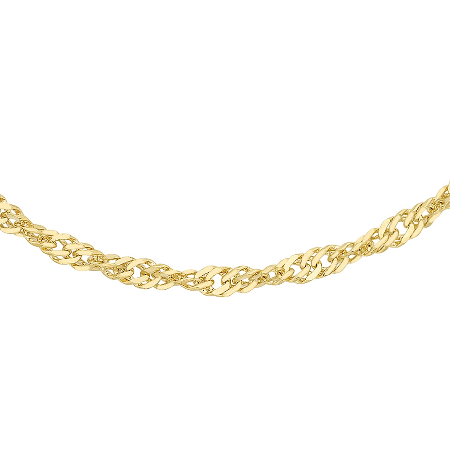Diamond Cut Twist Curb Chain 18 Inch in 9K Yellow Gold 7576779 0